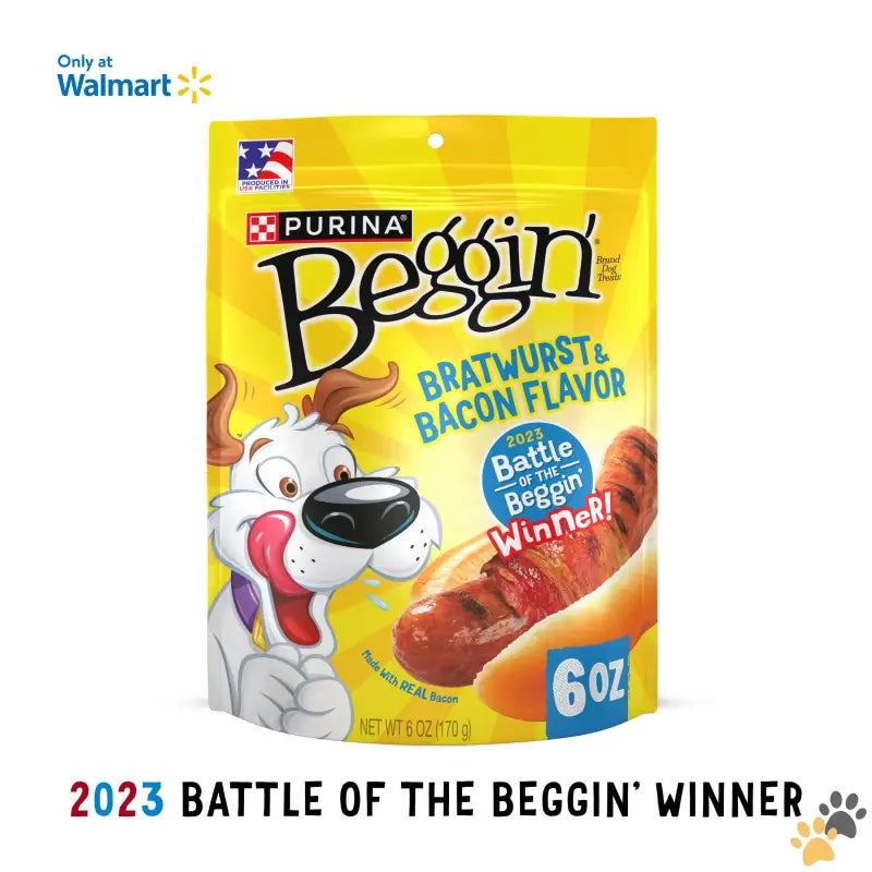 Purina Beggin Bacon Flavor Dog Treats - 36.0 Oz - Purina Strips Dog Treats with Real Bacon & Bratwurst Flavors Tender