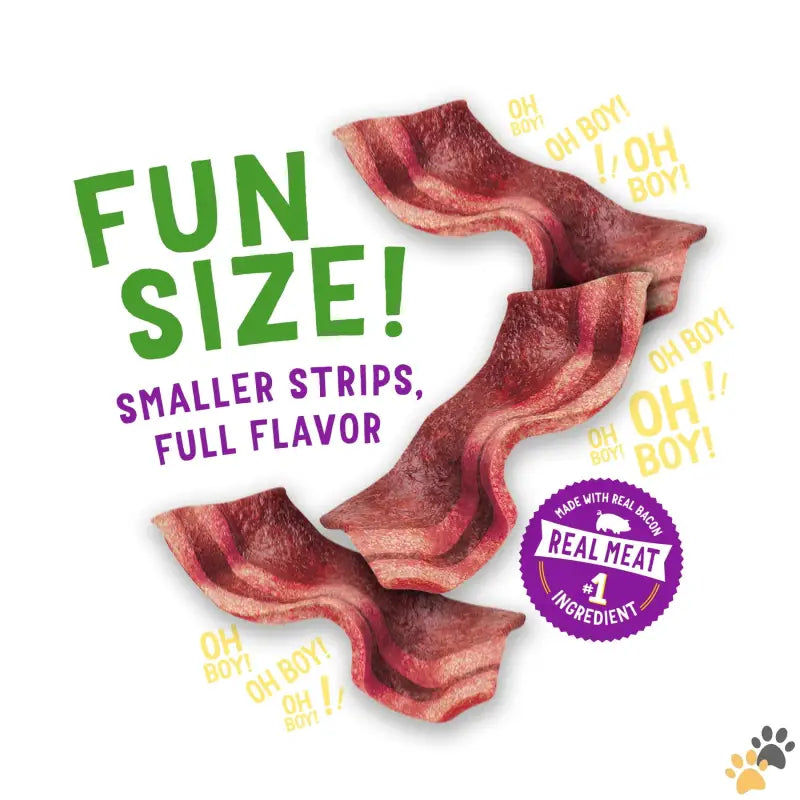 Purina Beggin Fun Size Dog Treats - Purina Strips Small Dog Treats Fun Size Original with Bacon Flavor Tender Chews 6