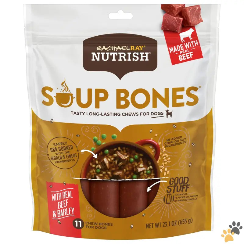 Rachael Ray Real Beef Dog Chews - Rachael Ray Soup Bones with Real Beef & Barley 11 Dry Dog Chews