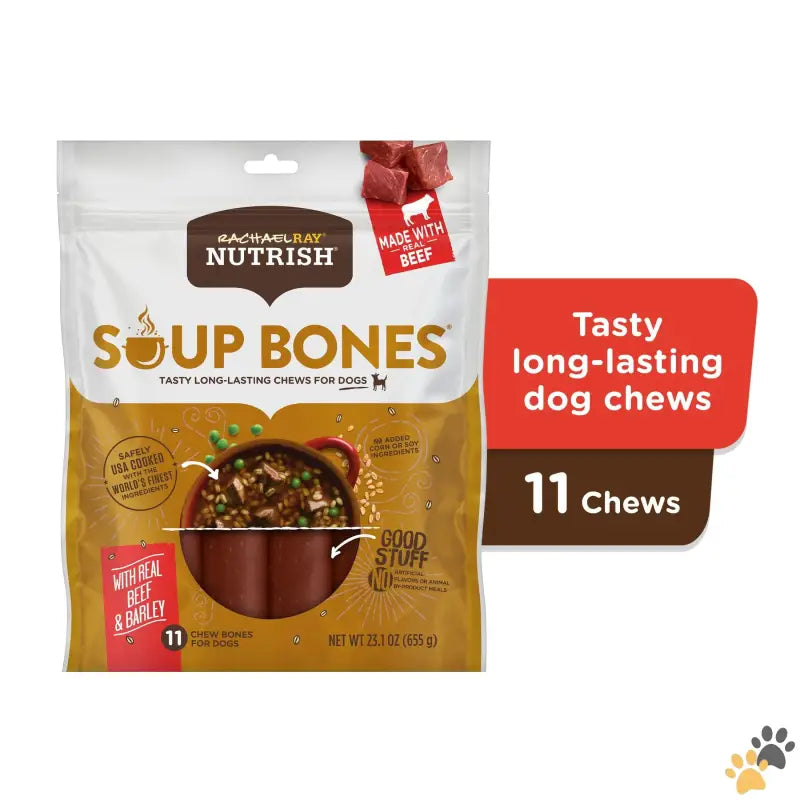 Rachael Ray Real Beef Dog Chews - Rachael Ray Soup Bones with Real Beef & Barley 11 Dry Dog Chews