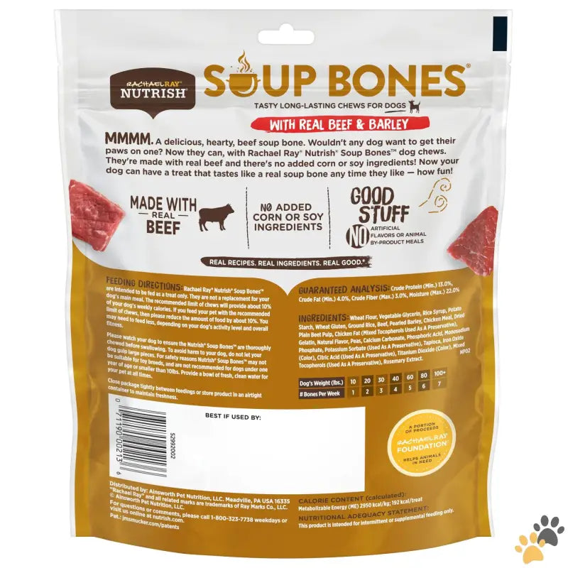 Rachael Ray Real Beef Dog Chews - Rachael Ray Soup Bones with Real Beef & Barley 11 Dry Dog Chews