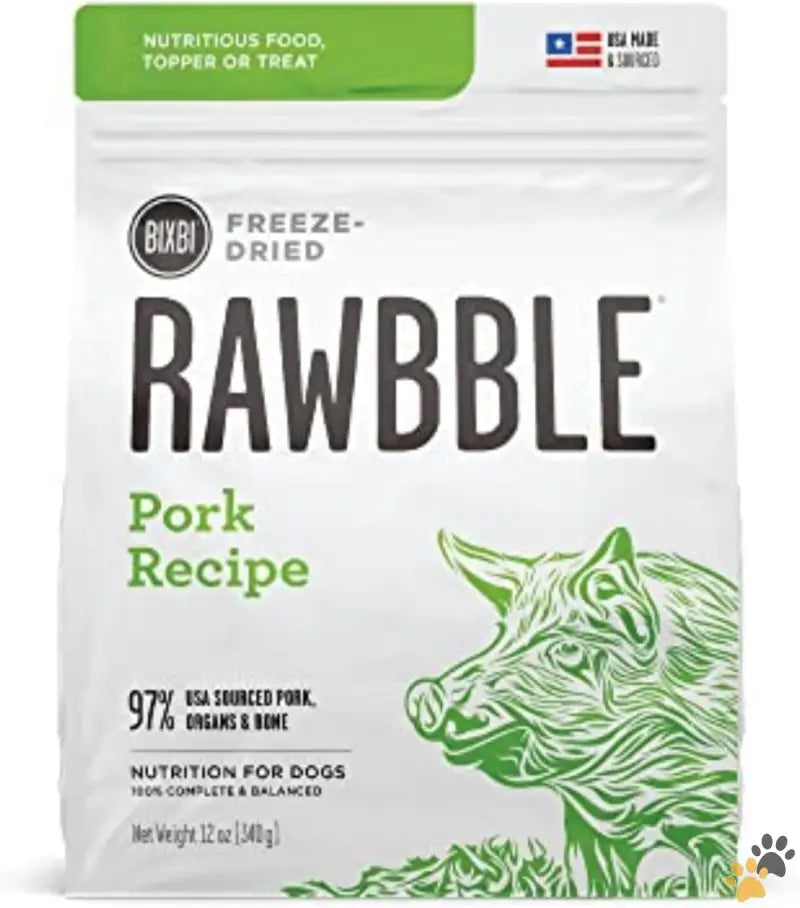 Limited Ingredient Pork Dog Food - Pork / 12 Ounce (pack of 1) - Rawbble Freeze Dried Dog Food Pork Recipe 12 Oz - 97%