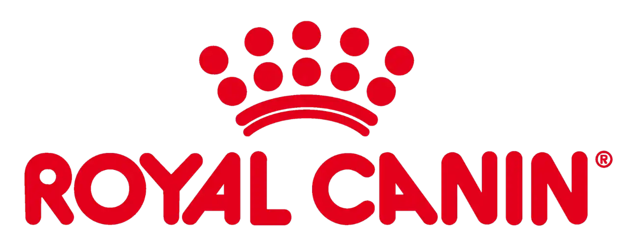 Red Royal Canin logo featuring a stylized crown above text.