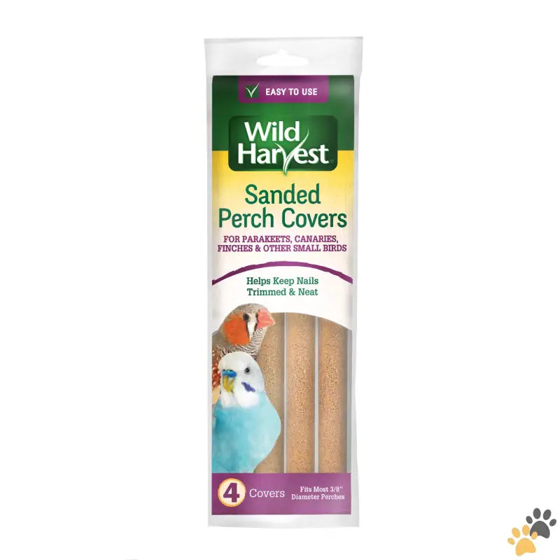 Wild Harvest Sanded Perch Covers - 1 - Sanded Perch Covers for Parakeets Canaries and Finches 3/8” Dia. Perches 4 Count