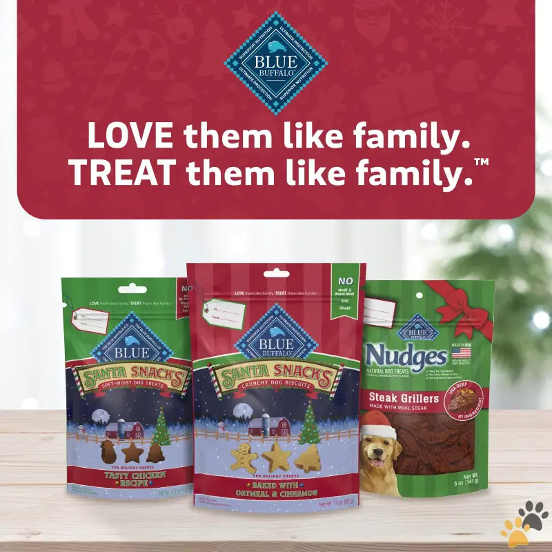 Blue Santa Snacks Dog Treats - 1 - Santa Snacks Soft-moist Holiday Dog Bits for Training Chicken 4.5-oz. Bag