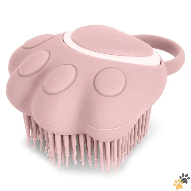 Silicone Rubber Pet Massage Brush - Pink - Silicone Rubber Dog Cat Grooming Massage Brush - Hair Fur Cleaning with Soft