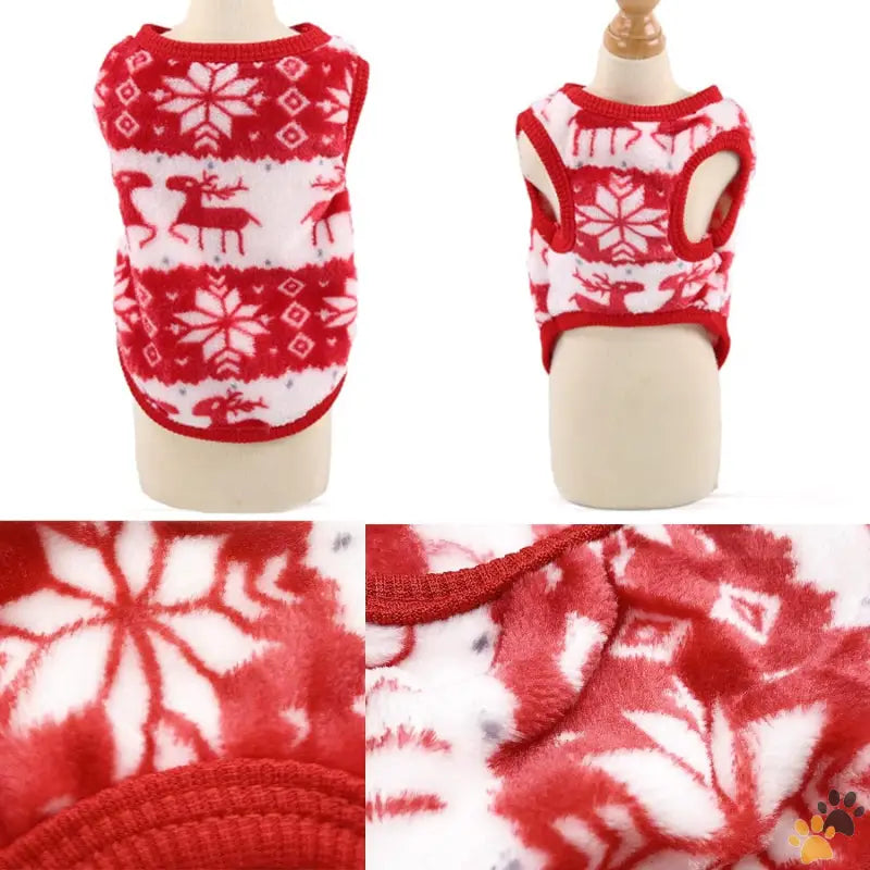 Christmas Pet Costume Small Dog - Red Snowflake / Large - Small Dog Pet Cat Christmas Costume Sweater Pet Supplies