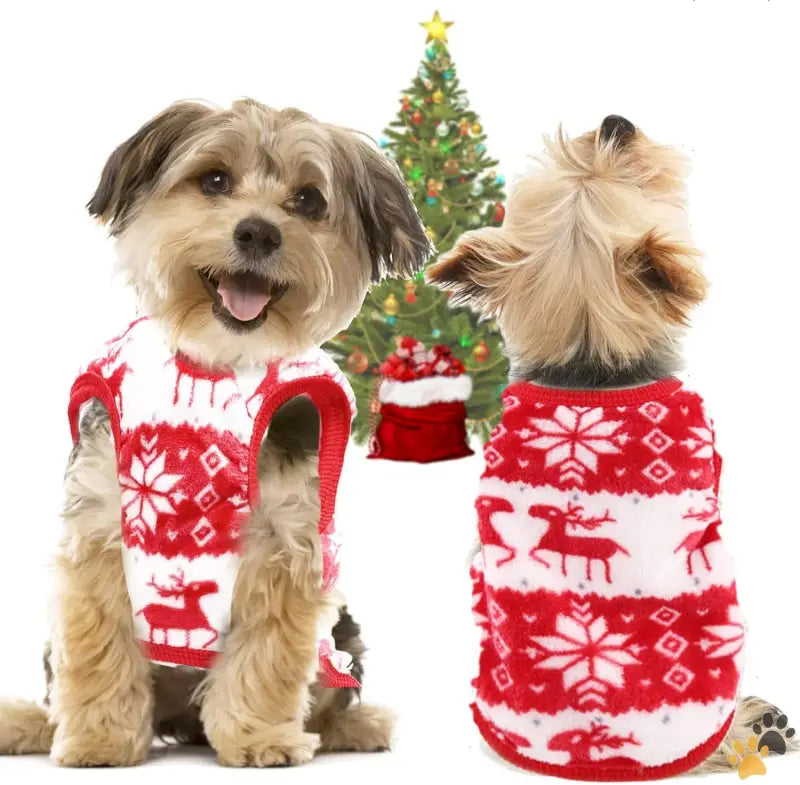 Christmas Pet Costume Small Dog - Red Snowflake / Large - Small Dog Pet Cat Christmas Costume Sweater Pet Supplies