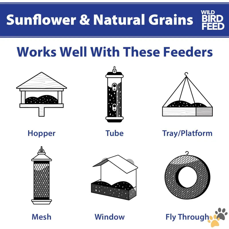 Natural Grains Wild Bird Feed - 5 Lbs - Sunflower & Natural Grains Wild Bird Feed 5 Lb.