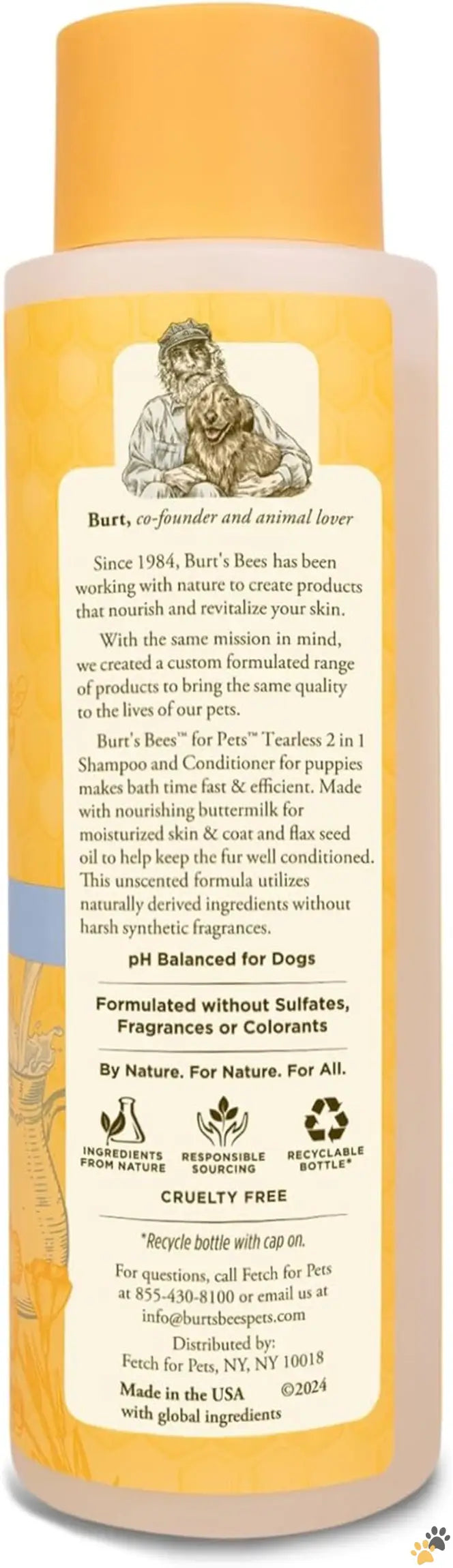 Burt’s Bees Puppy Shampoo - Unscented / 16 Fl Oz (pack of 1) - Tearless Puppy Shampoo - Naturally Derived Puppy Wash