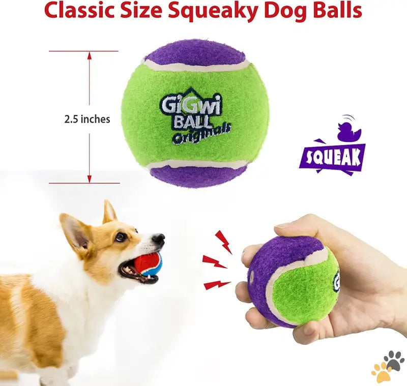 Safe Dog Balls Tennis Balls Dog Toys - Tennis Balls for Dogs Squeaky Dog Tennis Balls for Exercise High Bouncy Dog