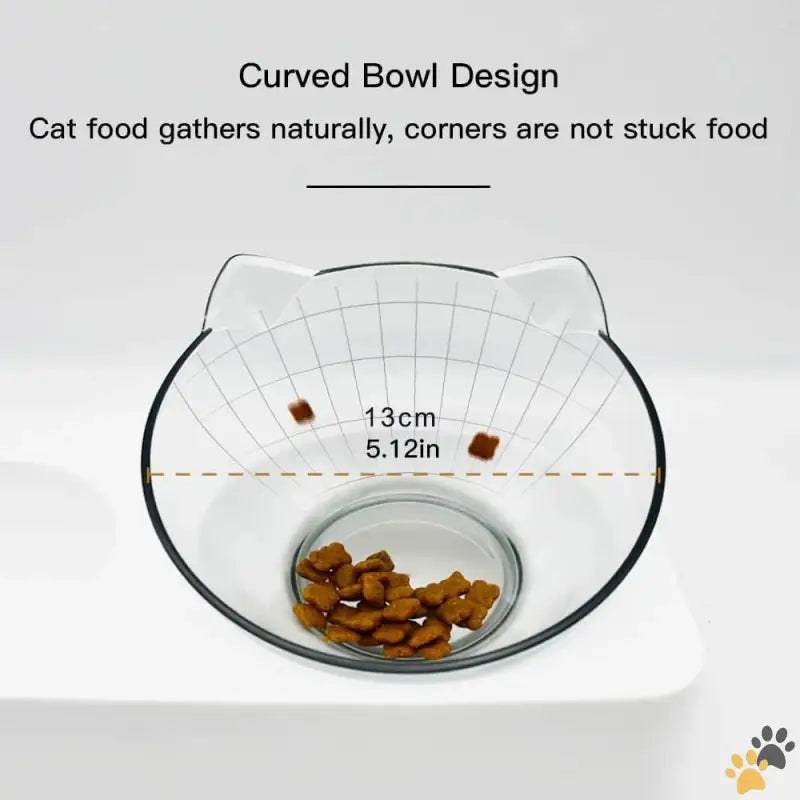 Marchul Tilted Cat Food Bowl - Cat Bowl with Mat - Tilted Cat Food Bowl with Feeding Mat for Food and Water Food