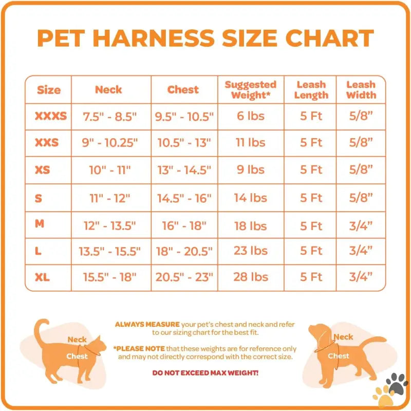 Weather Mesh Pet Harness Size Guide - Leash Harness Set (royal Blue Base) / Xxs (chest: 11.5 - 13’’ * Fit Cats)